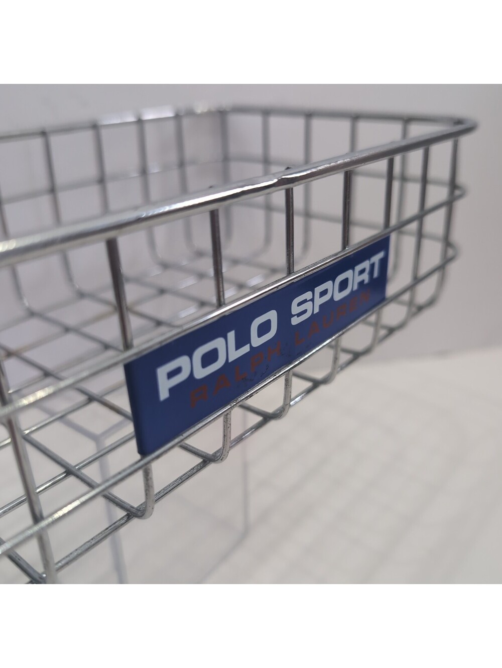 Vintage 90's Polo SPORT Ralph Lauren Wire Metal Display Store Storage Bin Promo